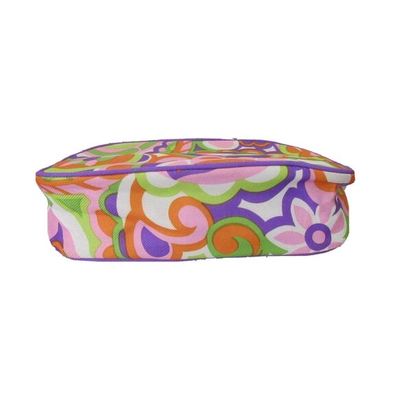 Clinique Cosmetic Bag Mode Colorful Retro Floral Multicolor Canvas 9" x 7"x 2.5" - Picture 6 of 7